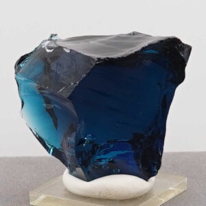 Rare Gem Indigo Elestial Sapphire "Heart" with bubbles Monatomic Andara Crystal 112.1 g.