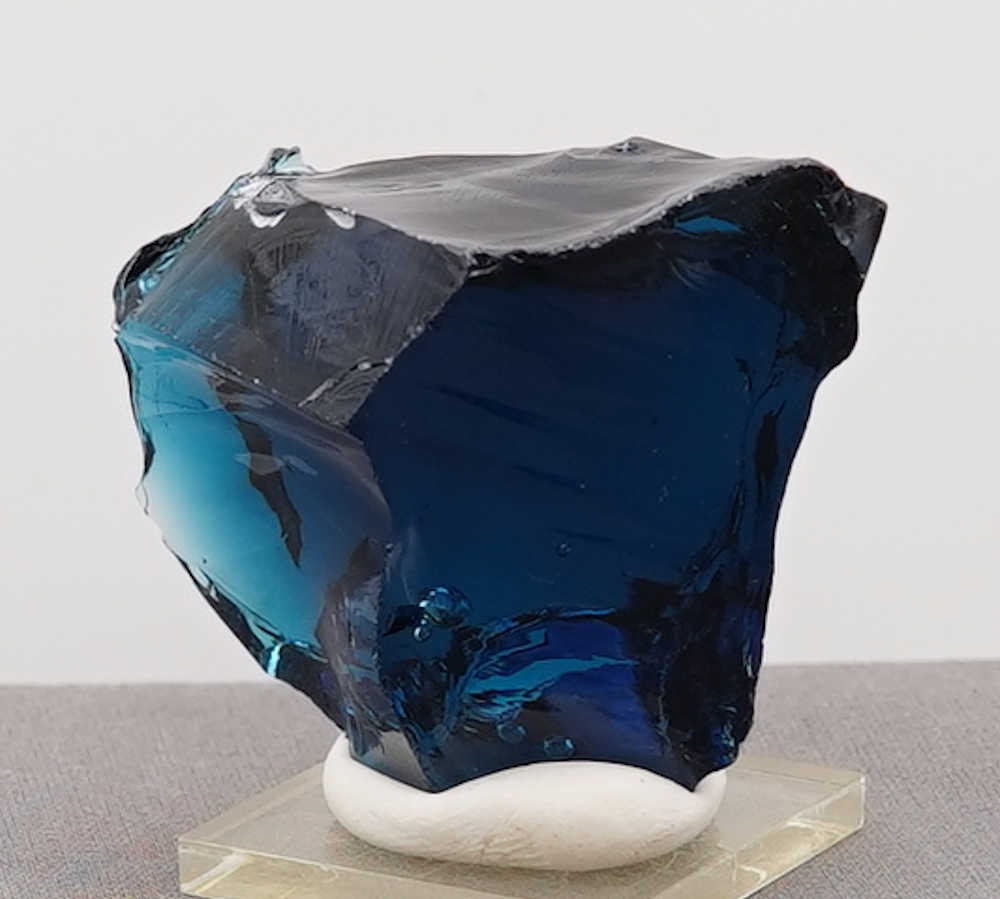 Rare Gem Indigo Elestial Sapphire "Heart" with bubbles Monatomic Andara Crystal 112.1 g.