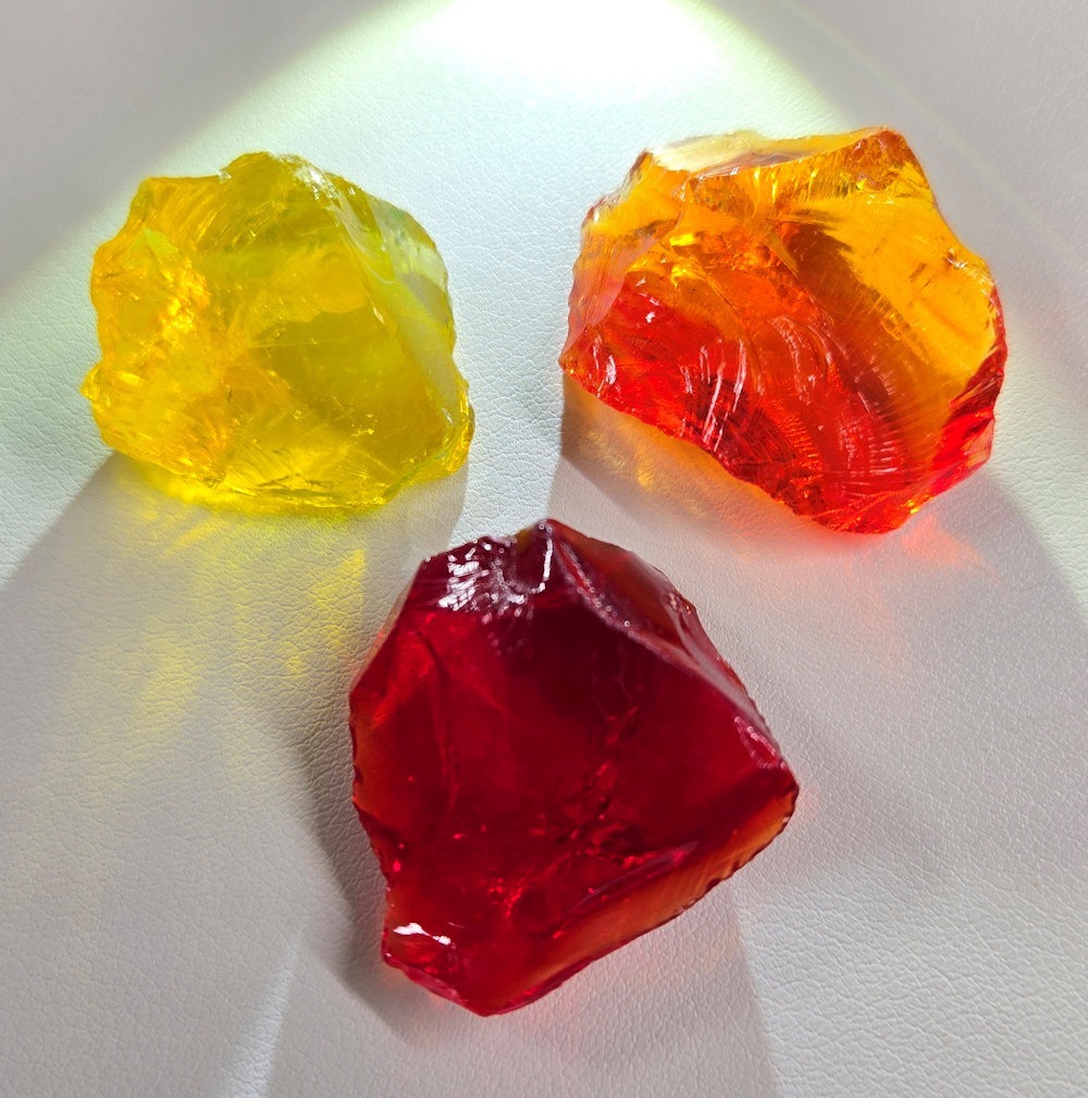 Rare Gem 3 Piece "Sacred Triad" Set Monatomic Andara Crystal 30.9 g.