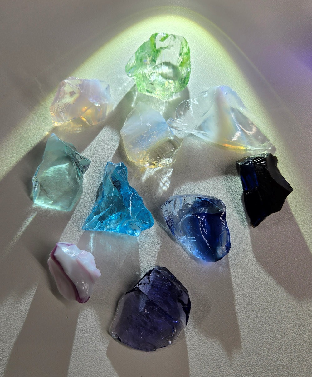 Rare Gem 10 Piece Pendant Set Monatomic Andara Crystal 54.8 g.
