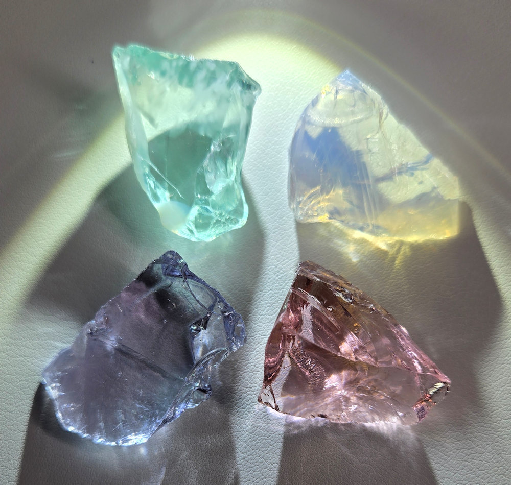 Rare Gem 4 Piece "Cultivate" Set Monatomic Andara Crystal 30.4 g.