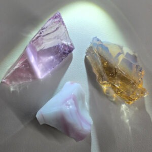 Rare Gem 3 Piece "Sacred Triad" Set Monatomic Andara Crystal 53.5 g.