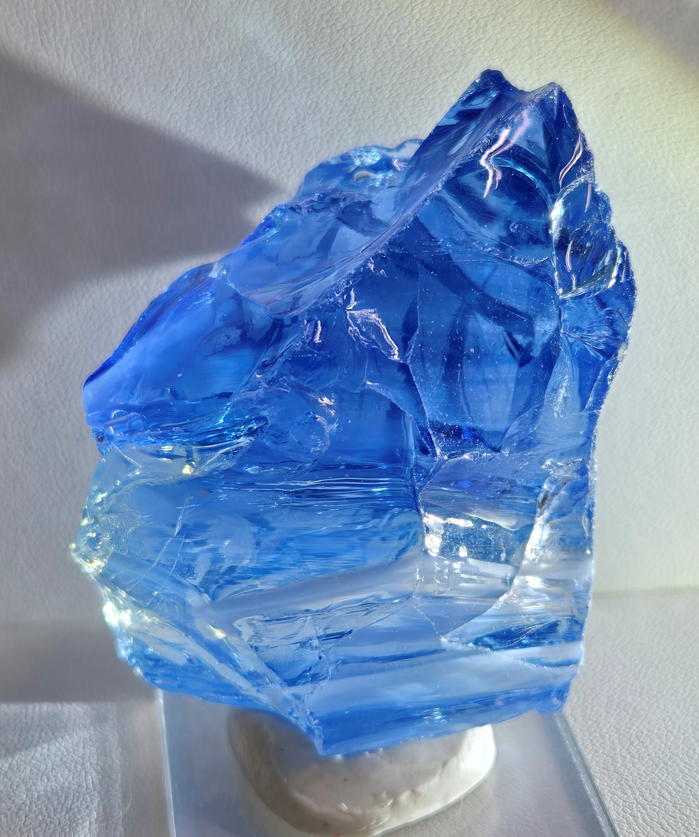 *Extremely Rare* Gem Banded Angel Aura Lady Nellie/Angel Aura Ice/Sapphire/Tanzanite/Pastel Ice "Heart" Monatomic Andara Crystal 115.7 g. - Image 3