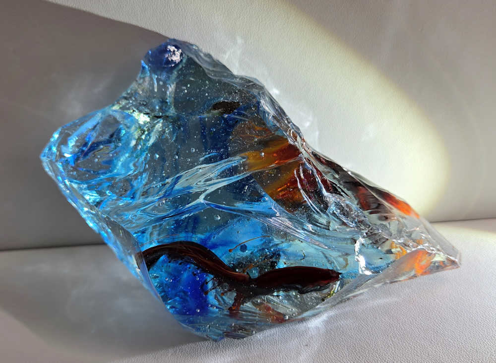*One of a Kind* Gem Multi Cosmic Ice/Sapphire/Azure Elysium/Fire Opal/Sunrise/Earth Shaman "Heart" Monatomic Andara Crystal 524.0 g. - Image 2