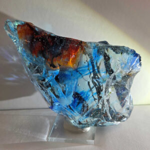 *One of a Kind* Gem Multi Cosmic Ice/Sapphire/Azure Elysium/Fire Opal/Sunrise/Earth Shaman "Heart" Monatomic Andara Crystal 524.0 g.