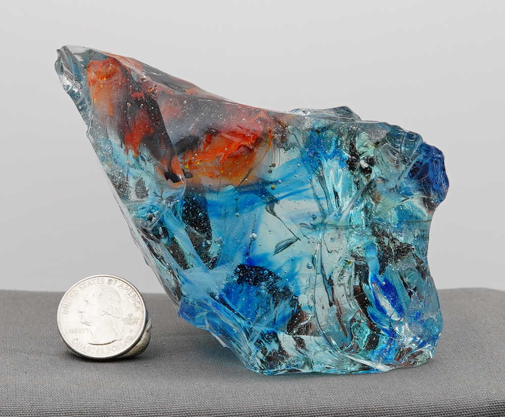 *One of a Kind* Gem Multi Cosmic Ice/Sapphire/Azure Elysium/Fire Opal/Sunrise/Earth Shaman "Heart" Monatomic Andara Crystal 524.0 g. - Image 18