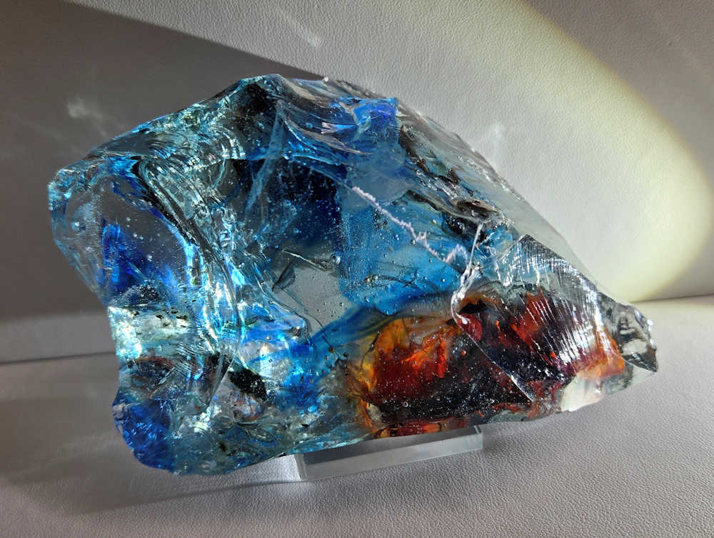 *One of a Kind* Gem Multi Cosmic Ice/Sapphire/Azure Elysium/Fire Opal/Sunrise/Earth Shaman "Heart" Monatomic Andara Crystal 524.0 g. - Image 4