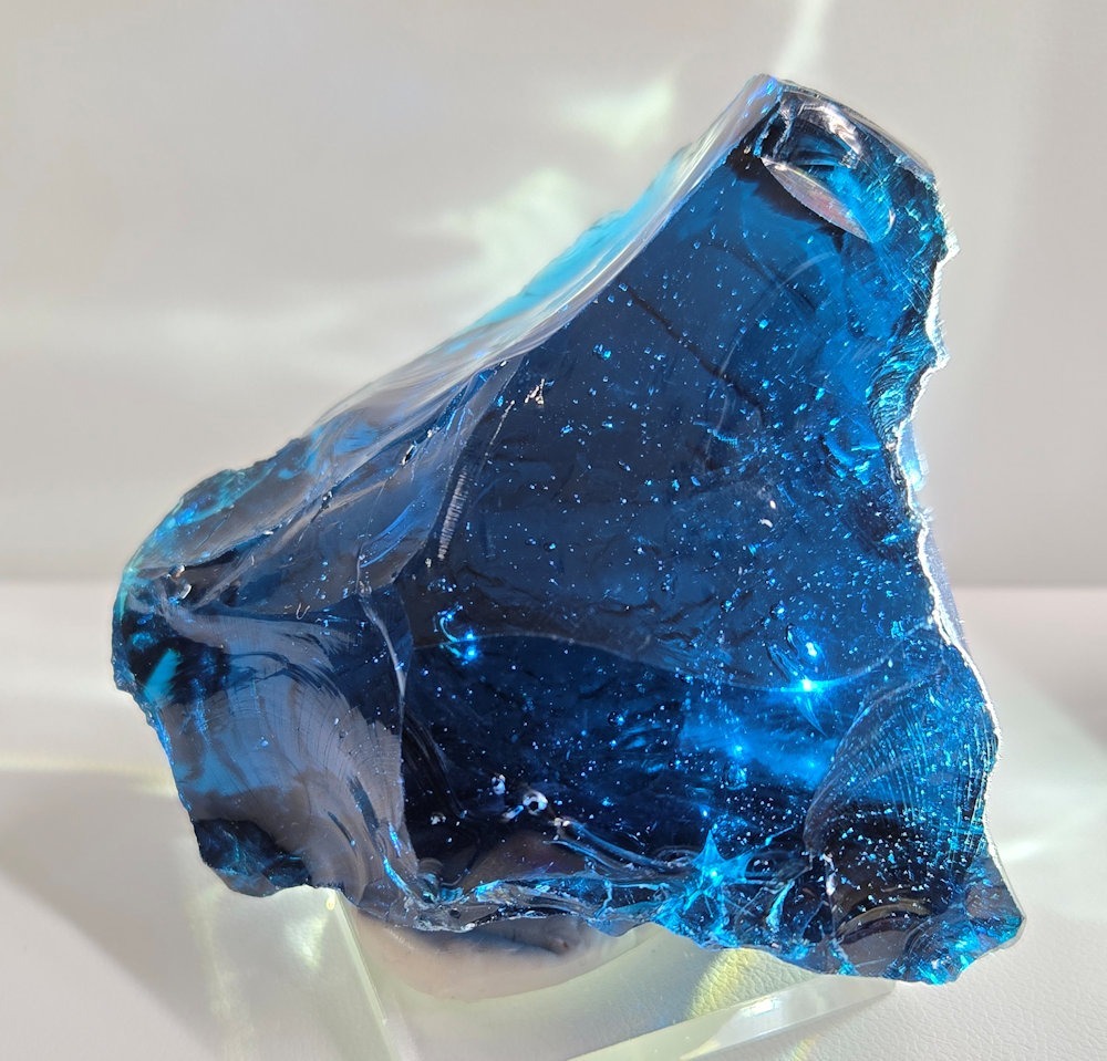 Rare Gem Elestial Starlight Sapphire "Heart" with bubbles Monatomic Andara Crystal 174.6 g.