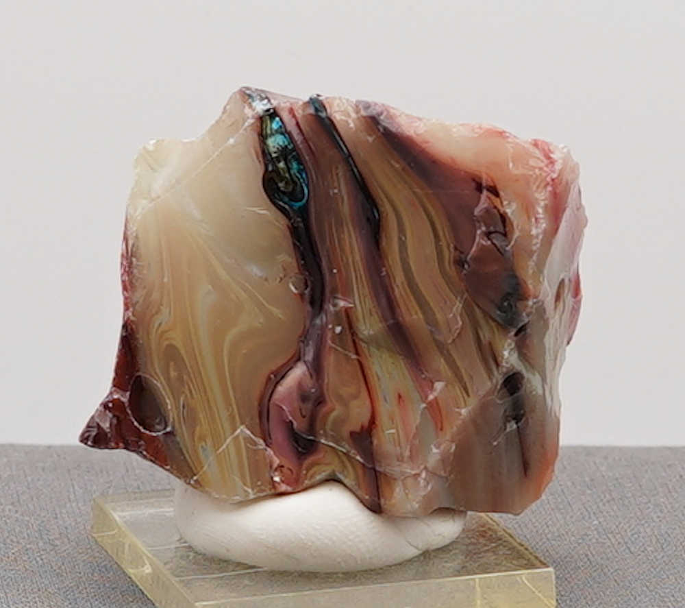*Extremely Rare* Multi Gem Angel Aura Celestial Gold/HGW Pink/Sunrise/Dragon's Blood/Sapphire/Emerald/Pastel/Iridium Black Monatomic Andara Crystal 68.9 g. - Image 9