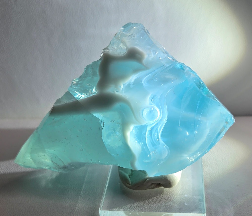 *Clearance Sale 30% Off!* Rare Gem Bicolor Angel Aura Bleu Topaz Monatomic Andara Crystal 144.0 g.