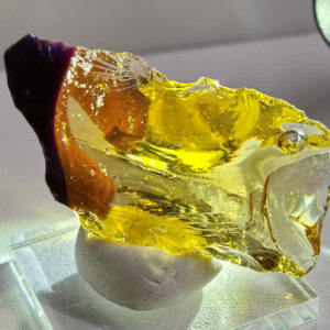 Rare Gem Multi Sun Star/Pastel Raspberry Resonance with bubble Monatomic Andara Crystal 21.2 g.