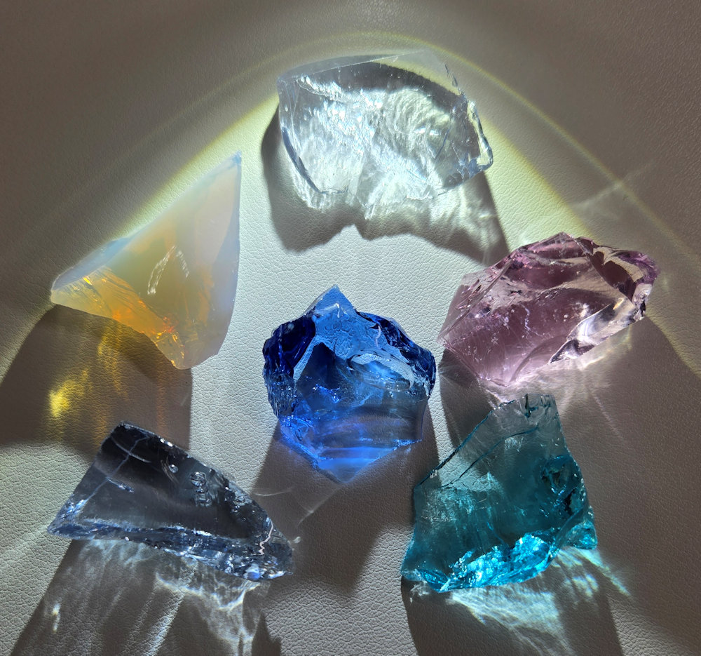 Rare Gem 6 Piece Pendant Set Monatomic Andara Crystal 37.6 g.