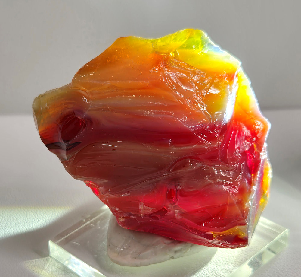 *Extremely Rare* Multi Gem Angel Aura Celestial Gold/Sunrise/Dragon's Blood/Sapphire/Pastel/Iridium Black Monatomic Andara Crystal 57.3 g. - Image 3