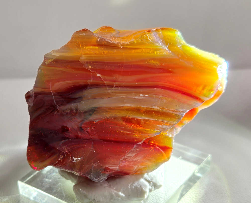 *Extremely Rare* Multi Gem Angel Aura Celestial Gold/Sunrise/Dragon's Blood/Sapphire/Pastel/Iridium Black Monatomic Andara Crystal 57.3 g. - Image 4