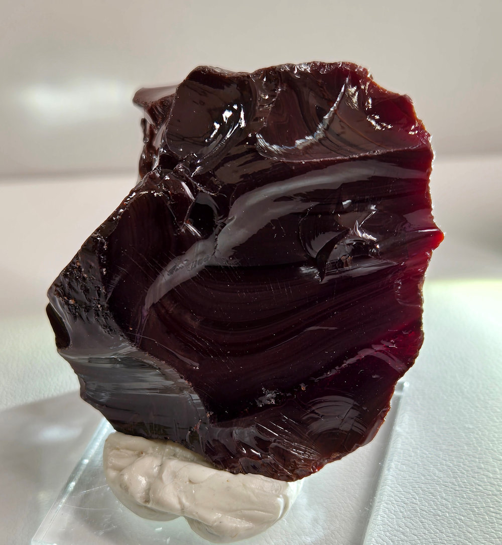 *One of a Kind* Multi Banded Iridium Scarlet/Earth Shaman/Pastel Ice with crystals Monatomic Andara Crystal 61.0 g.
